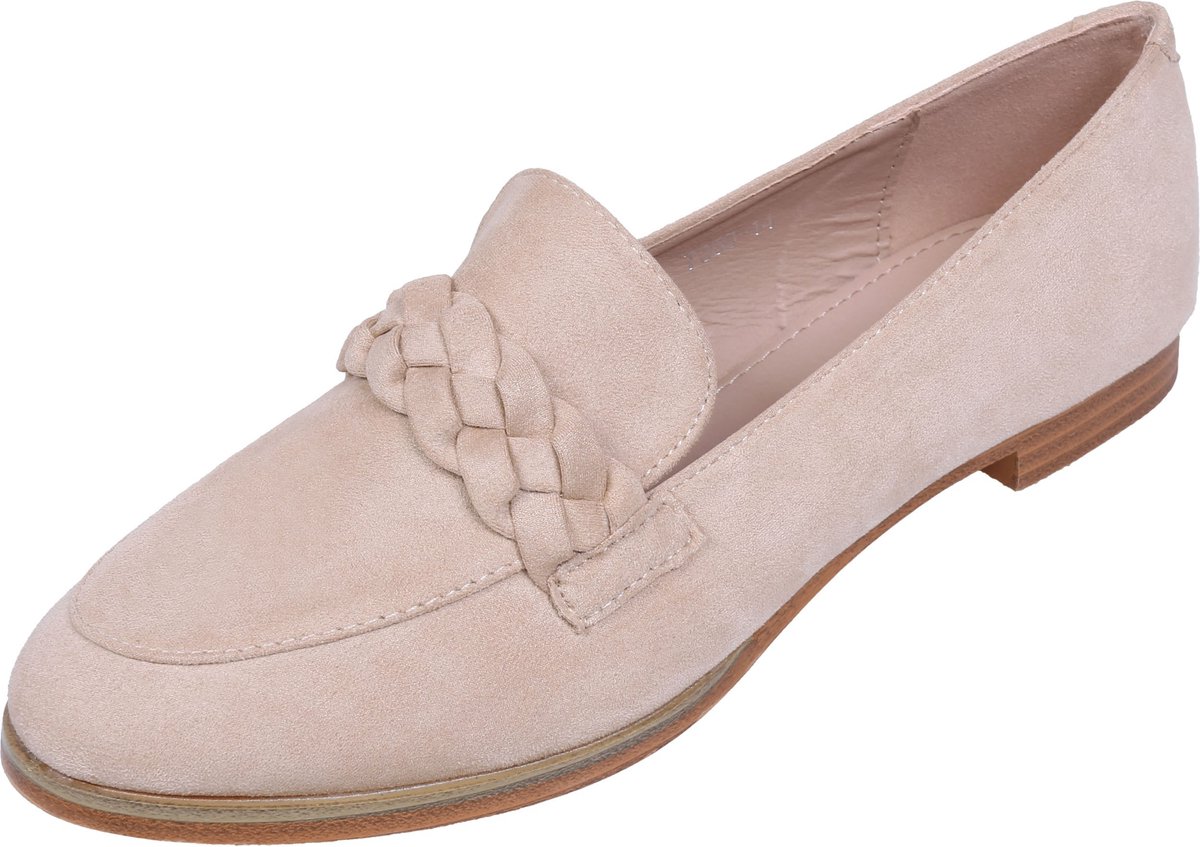 PRODUKT produkt Beige mocassins met gevlochten riem eco-suède VICES