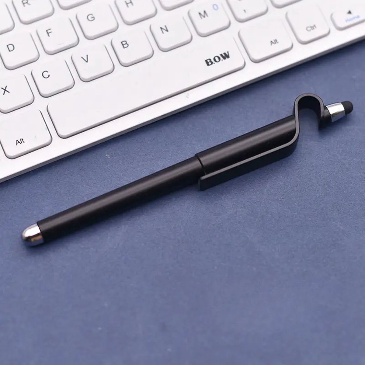 Touchscreen pen - touchscreen pen met telefoon steun - touchscreen en pen in 1 -kleur zwart