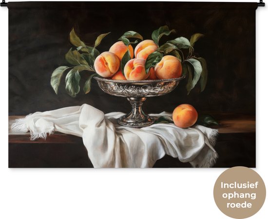 Tapisserie murale 150x100 cm - Nature morte - Pêches - Vintage - Tapisserie - Tapisseries