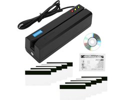Writer-encoderscanner MSR605X - Magneetstripkaartlezer met LED-indicator - Magneetstripschrijver 3 sporen - Gratis software - USB-veeg-encoder - Magneetstripkaart .