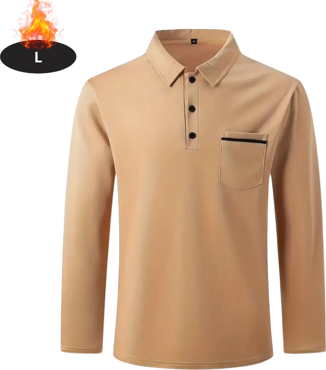 Bovista Poloshirt Heren T-Shirt Heren Shirt Overhemd Polo Shirt Lange Mouwen Geel
