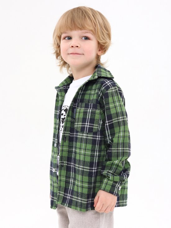 RobyKris Garçons / Chemise Enfants / Chemise | Manches longues | Flanelle | taille 104-110