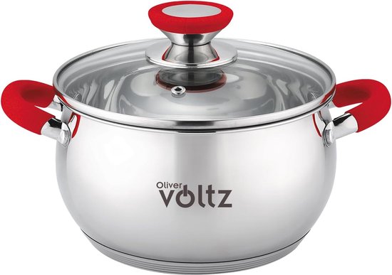 BRA Efficiënte 28 cm lage pan met glazen deksel en siliconen handgrepen met Teflon Platinum Plus anti-aanbaklaag inductiebestendig PFOA-vrij