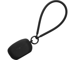 kwmobile oordopjes case geschikt voor Sony WF-1000XM5 hoesje - Oortjes cover met handstrap - In-ear koptelefoon hoes - Silicone in zwart