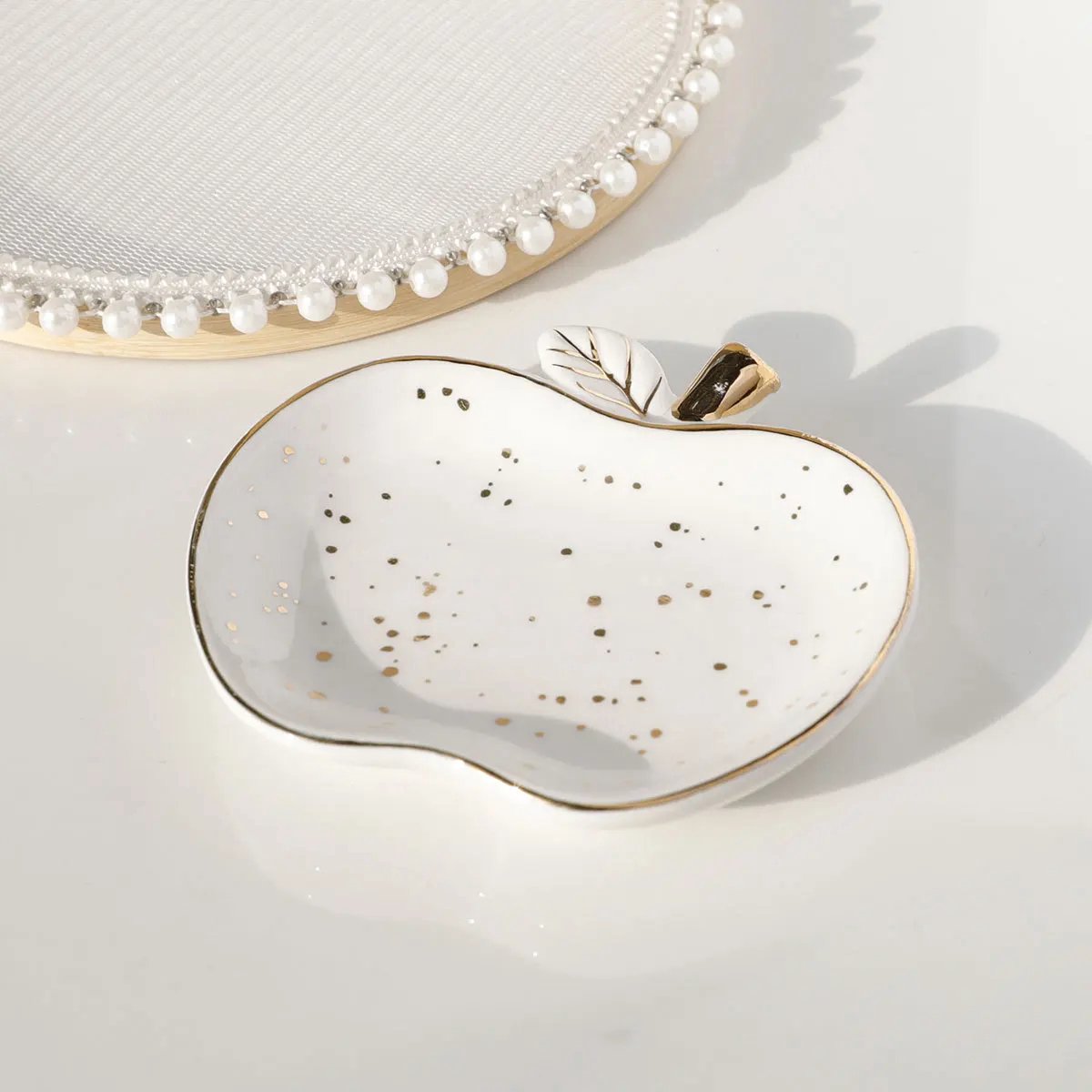 Sieraden Schaal - Decoratieve Schaal - Sieraden Houder - Apple - Wit