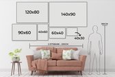 Posterhanger incl. Poster 40x30 cm - Schoolplaat - Vrouw - Pasta - Zonnebril - Textielposter - Zwarte latten