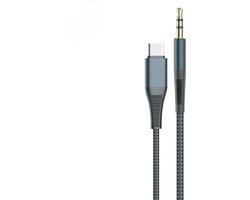 FuturiQ - Type-C naar Aux Audio Adapter Cable – Type-C naar 3,5mm Jack | 1 Meter Lange Aux Kabel voor Auto, Koptelefoon, Speakers en Meer | Hoge Geluidskwaliteit & Duurzaam Design