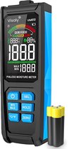 Visaly Pinless Vochtmeter VM810 - Vochtmeter Muren - Hout - Hygrometer - Zonder Schade - Incl. Opbergcase & Batterijen