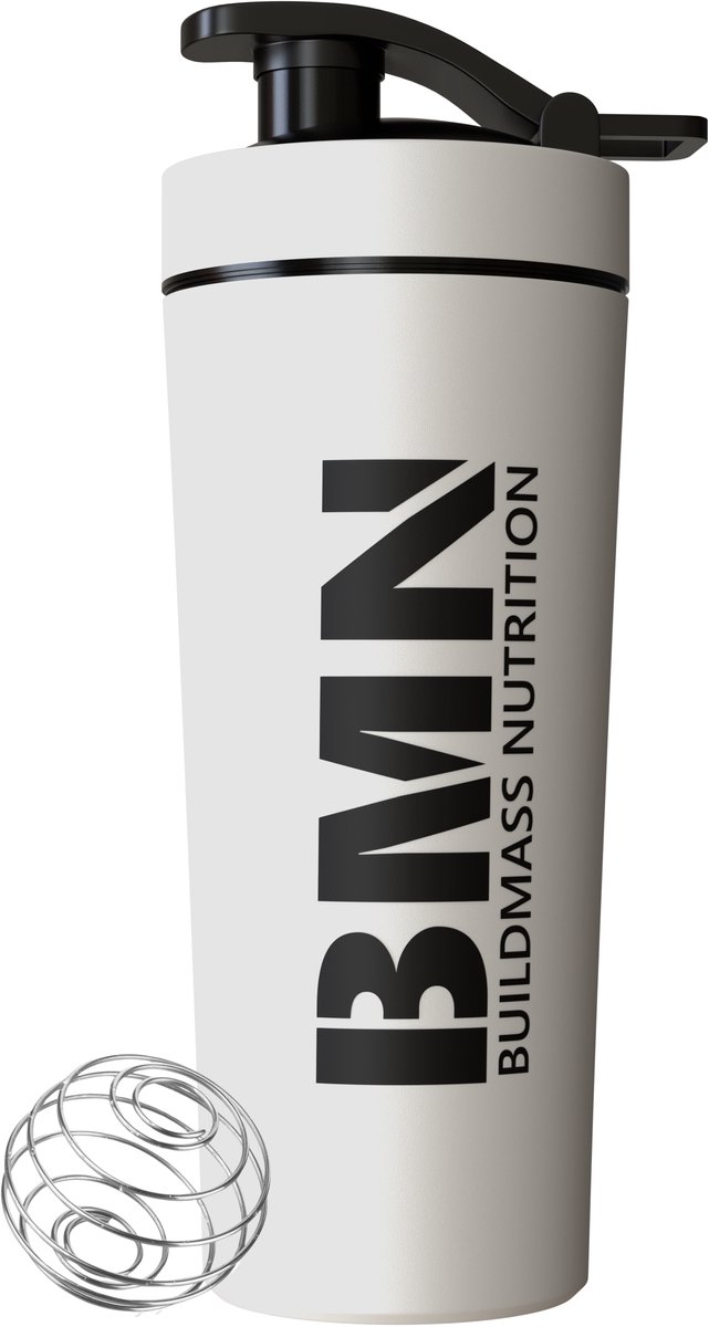 BMN® Premium RVS Shakebeker – Eiwit & Proteïne Shaker - Shakebekers – BPA Vrij – 740 ML – Wit