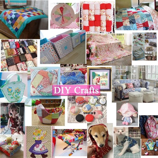 Azomor® Kleurrijk Patchwork Stofpakket van Katoen voor Creatieve Doe-Het-Zelf Projecten | bol