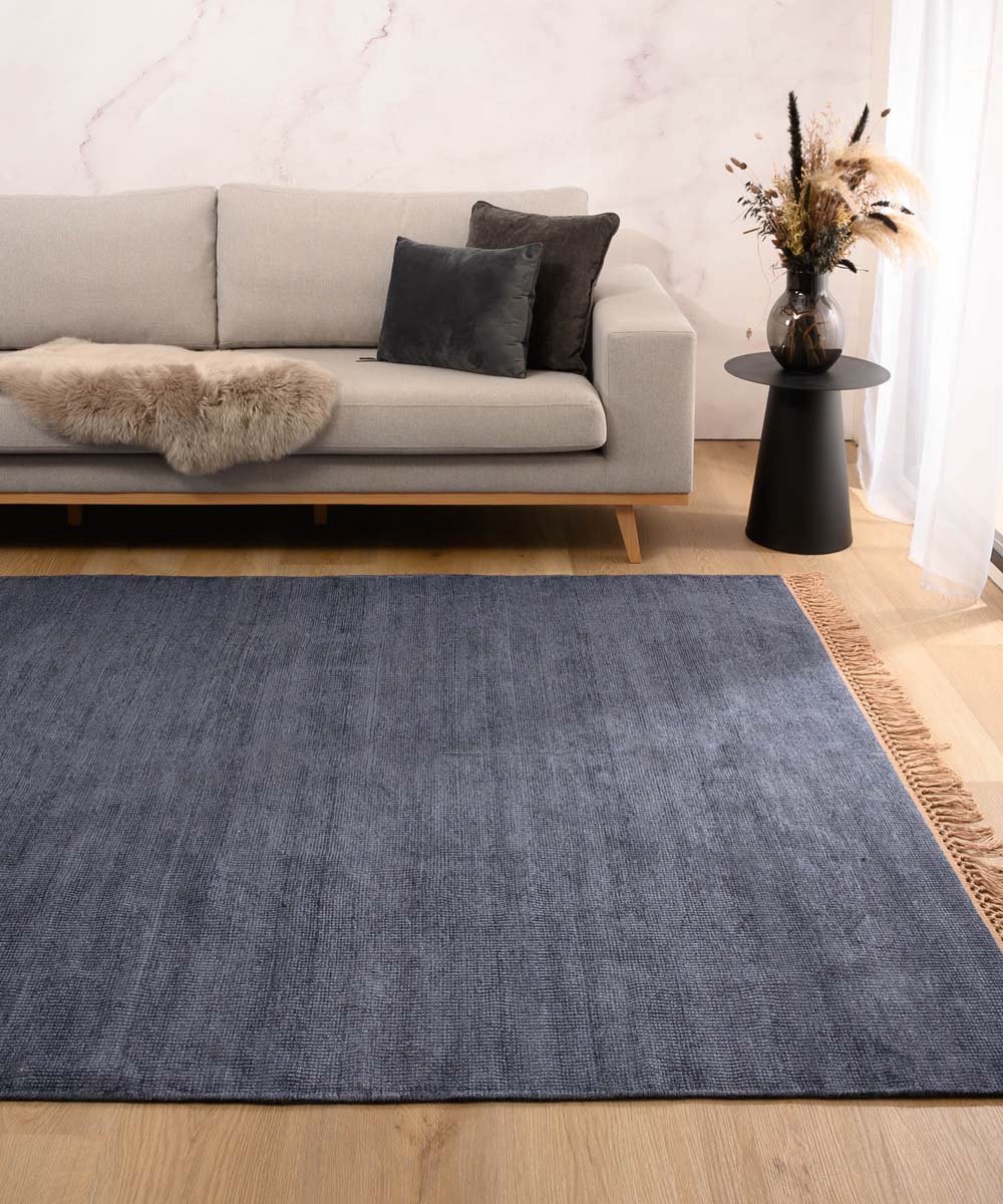 Viscose vloerkleed - Gem blauw 120x170