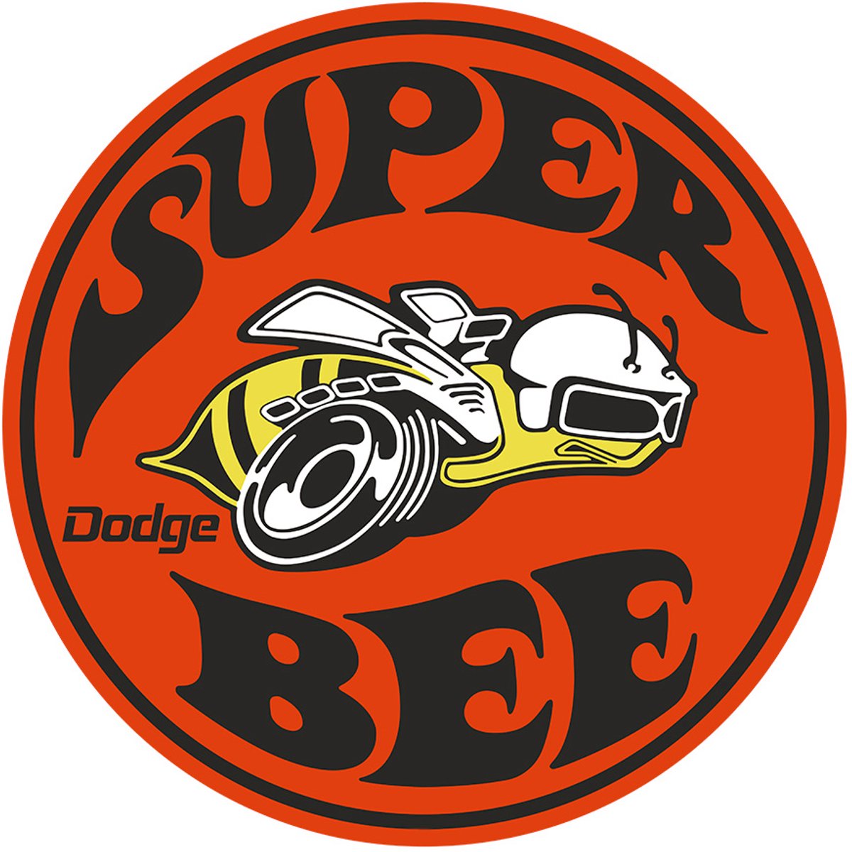 Signs USA - wandbord - dibond - Rond 50 x 50 cm - Super Bee - Dodge