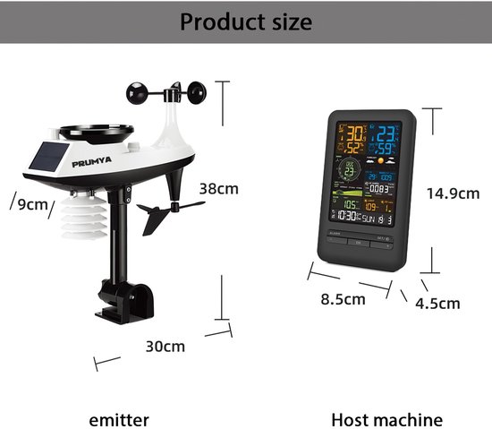 Cankypu Tuya Wifi Smart Weerstation met klok Binnen- en