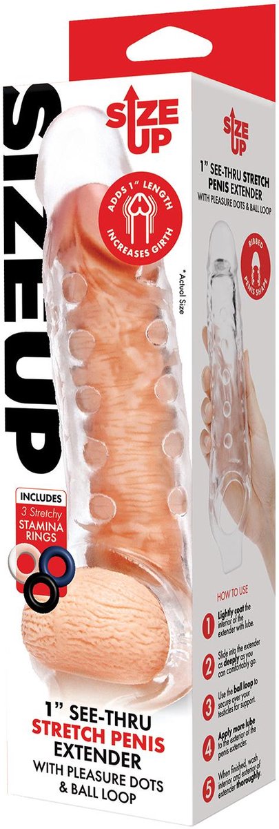 Size-Up Size Up View Studded penisvergroter met bal Loop - Transparant