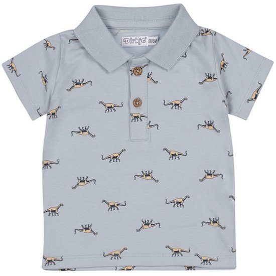 Dirkje - T-shirt - Polo - Bleu clair - Dinosaures - Taille 56