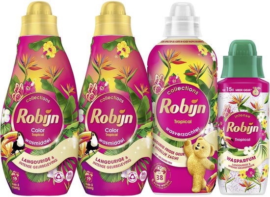 Robijn Perfect Match - Tropical - met wasmiddel, wasverzachter en wasparfum - 4 stuks - Voordeelverpakking