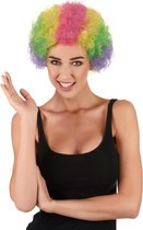 STYLER - Veelkleurig afro clown pruik voor volwassenen - Pruiken
