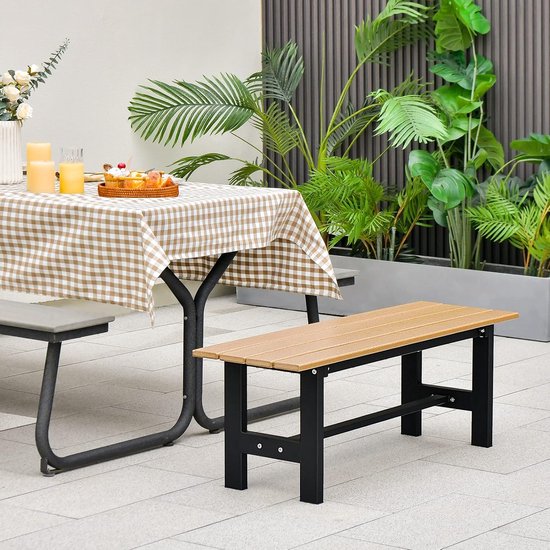 Tuinbank van hout weerbestendig – parkbank 125 cm – met regenhoes – 320