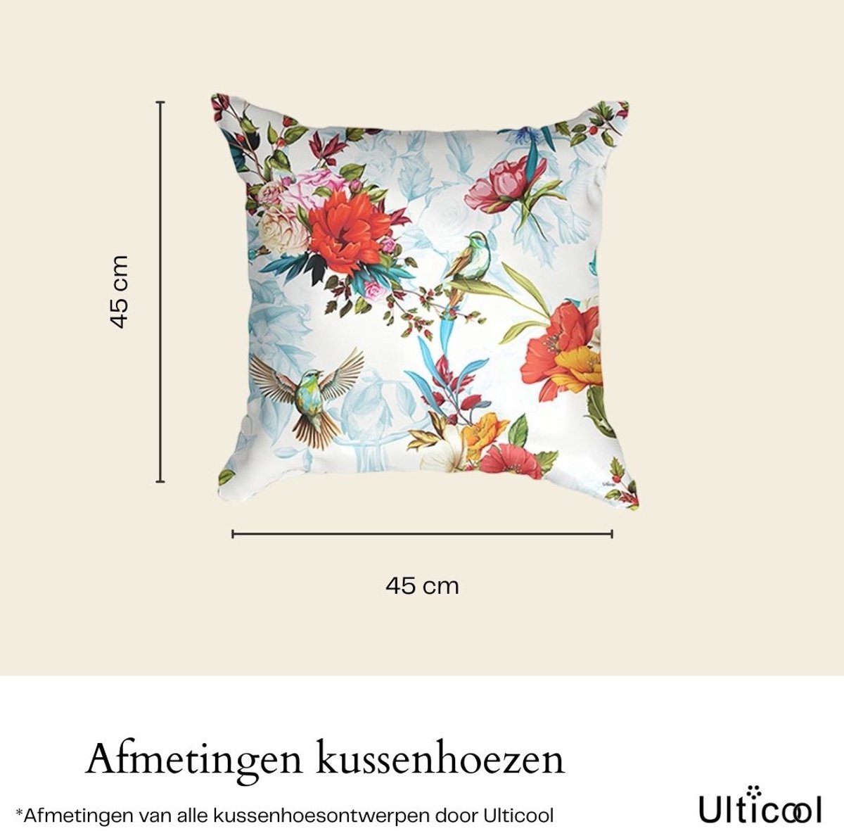Leuke konijntje kussensloopset van 2,45 x 45 cm madeliefjes bloemen