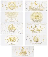 LuukyBB - 9 enveloppes pour argent Aïd el-Fitr - Wit - Ramadan Aïd Moubarak - Enveloppes cadeaux pour argent - Bonbons de Fête , sucre, argent, enveloppe dorée - Fêtes islamiques - Cadeaux