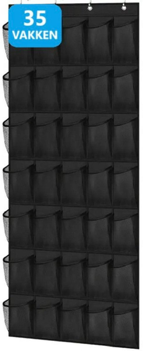 Ultiluxe® XXL Schoenenkast hangend - 172 x 67 cm - Zwart - 35 vakken - Schoenen opberger voor aan de deur - Opbergsysteem - Hangsysteem voor schoenen - Kledingkast organizer - Hangende opberger - Schoenenzak - Schoenenhouder