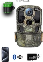 Wildcamera - Nachtzicht - Full HD - Incl. 8 batterijen & 64GB geheugenkaart - Voor Buiten - App - WiFi & Bluetooth - Wild Camera en Nachtcamera - Sensor - Wildlife Camera’s voor Buiten - Dieren - Nacht - Draadloos