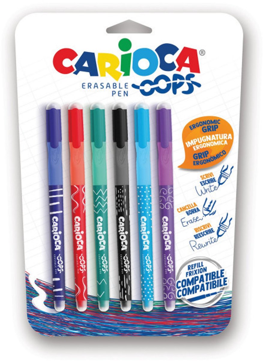 Carioca 43037 gelpen Afgetopte gelpen Medium Meerkleurig 6 stuk(s)