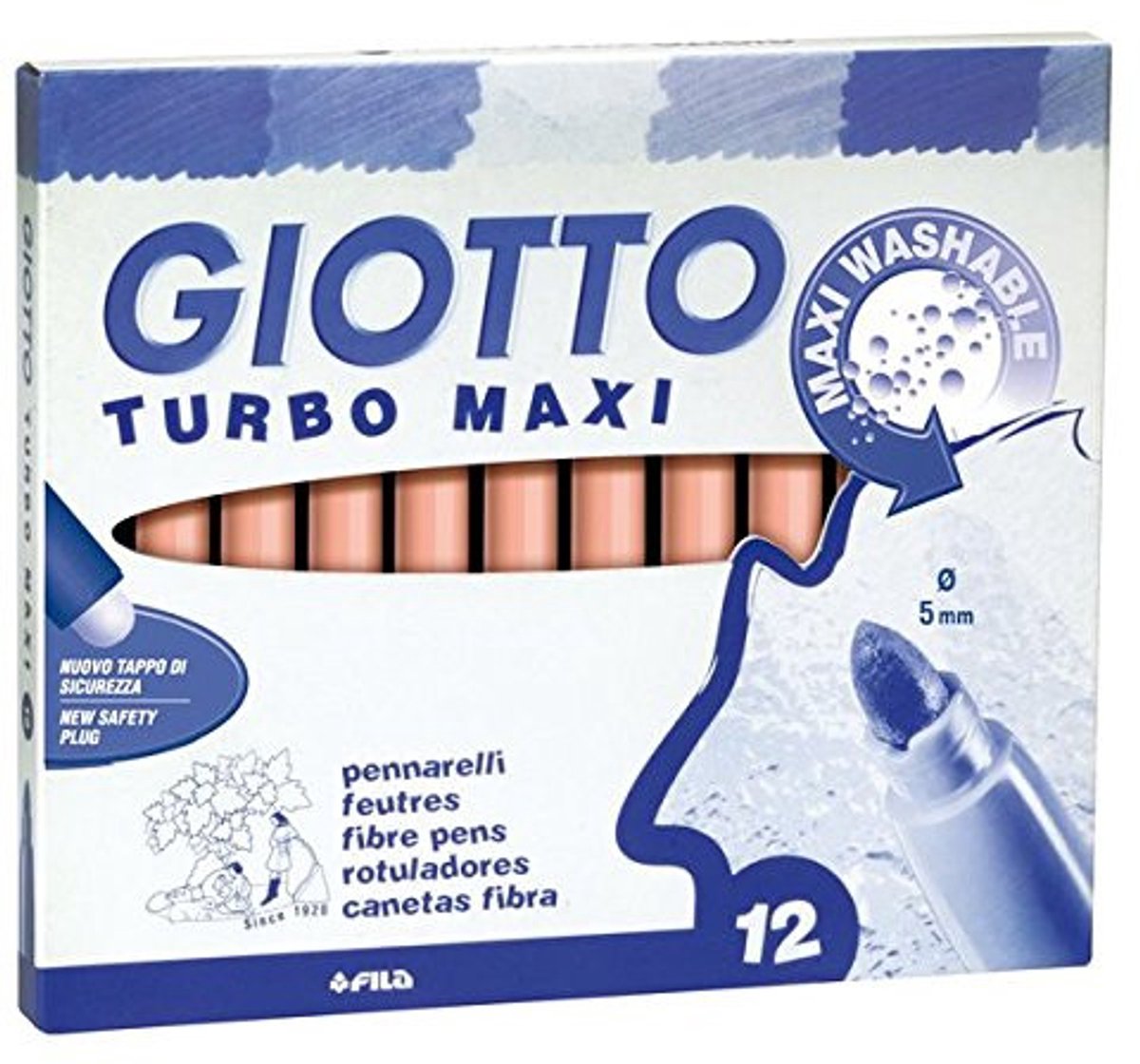 Giotto Turbo Maxi viltstift Bold Roze 12 stuk(s)