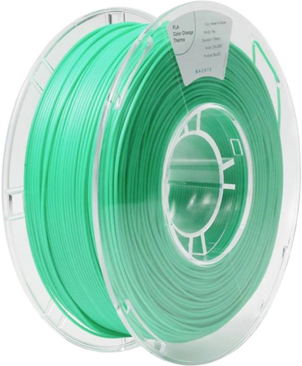 Maertz PMMA-1017-001 PMMA-1017-001 Filament PLA Color Change Thermo Kleurverandering 1.75 mm 1000 g Geel, Groen 1 stuk(