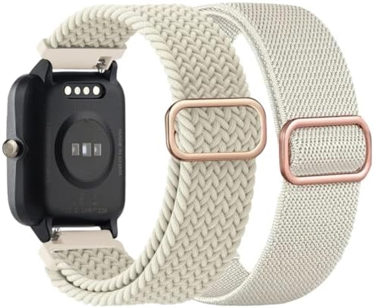 Gevlochten rekbare nylon horlogebanden compatibel met Veryfitpro ID205L, 19 mm lus elastische stoffen bandjes voor Willful YAMAY SW020 SW021 SW023 SW025 ID205L ID205S ID205U, Fitpolo ID205L