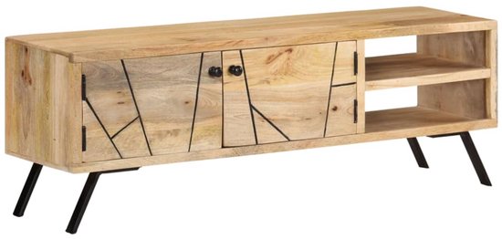 vidaXL Meuble TV 110x30x40 cm Bois de manguier massif - Meuble TV - Meubles TV - Meuble TV - Meuble TV