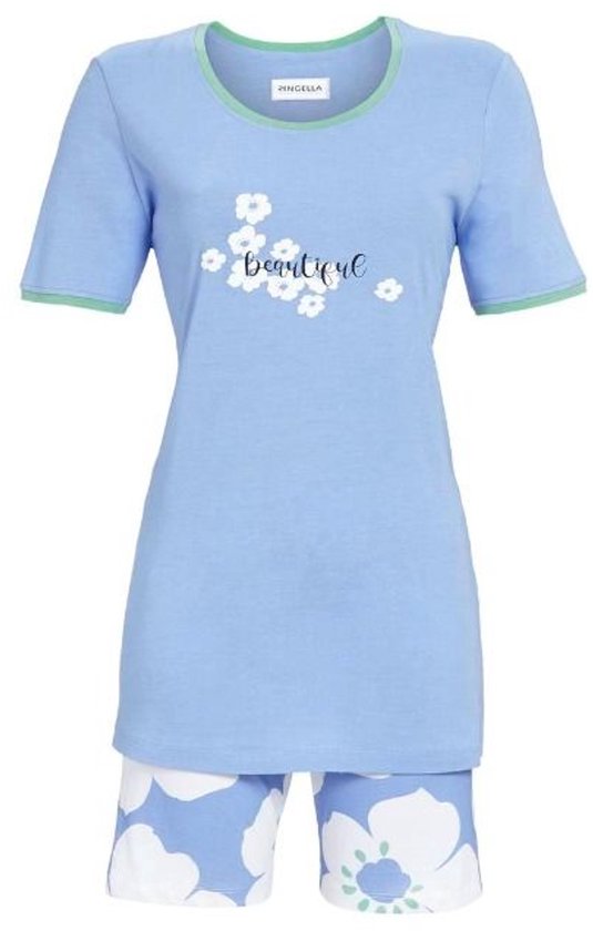 Helderblauwe katoenen shortama Ringella - Blauw - Maat - 40