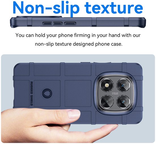 Coque Xiaomi Redmi Note 14 Pro 5G - Mobydefend Rugged Shield TPU Backcover - Blauw - Coque pour téléphone portable - Coque compatible avec : Xiaomi Redmi Note 14 Pro 5G