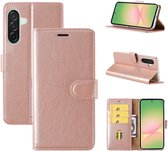 Hoesje Geschikt Voor Samsung Galaxy A56 Hoesje met Pasjeshouder - bookcase Portemonnee - Rosegoud