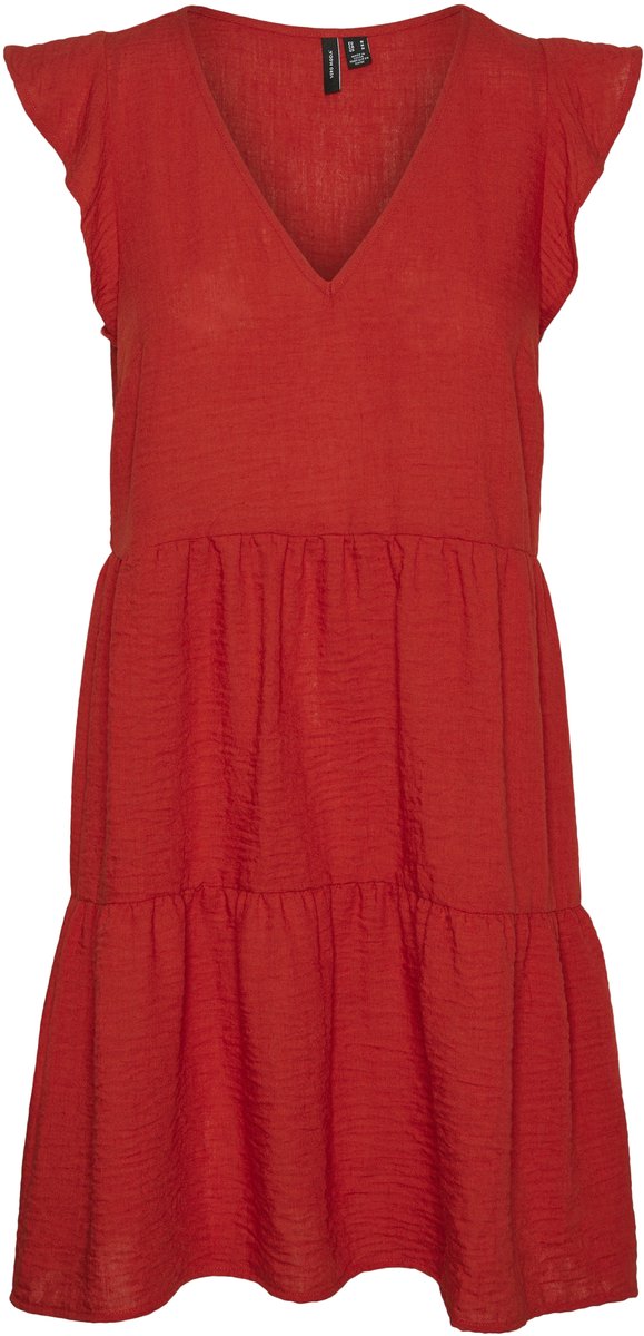 VERO MODA - VMKITA SS FRILL V-NECK DRESS WVN EXP GA - Dames - Mini jurken