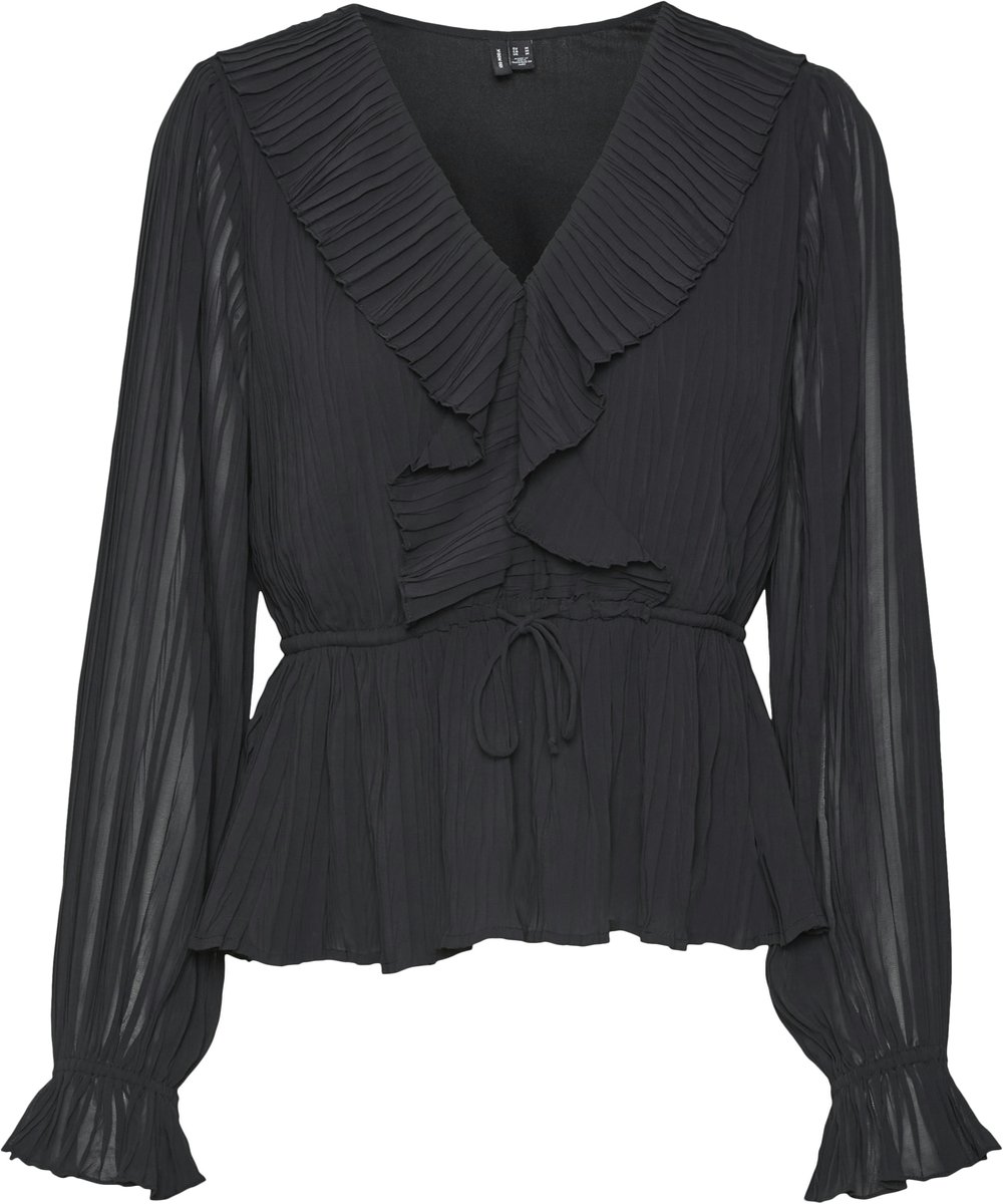 VERO MODA - VMDORA L/S FRILL PLEAT TOP WVN NOOS - Dames - Blouses