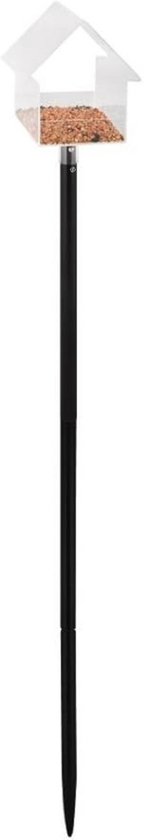 Relaxdays Vogelvoedersilo Met Paal – Hang Of Zet 'm Neer In De Tuin Of Op 't Balkon, 172 Cm Hoog, Zilver