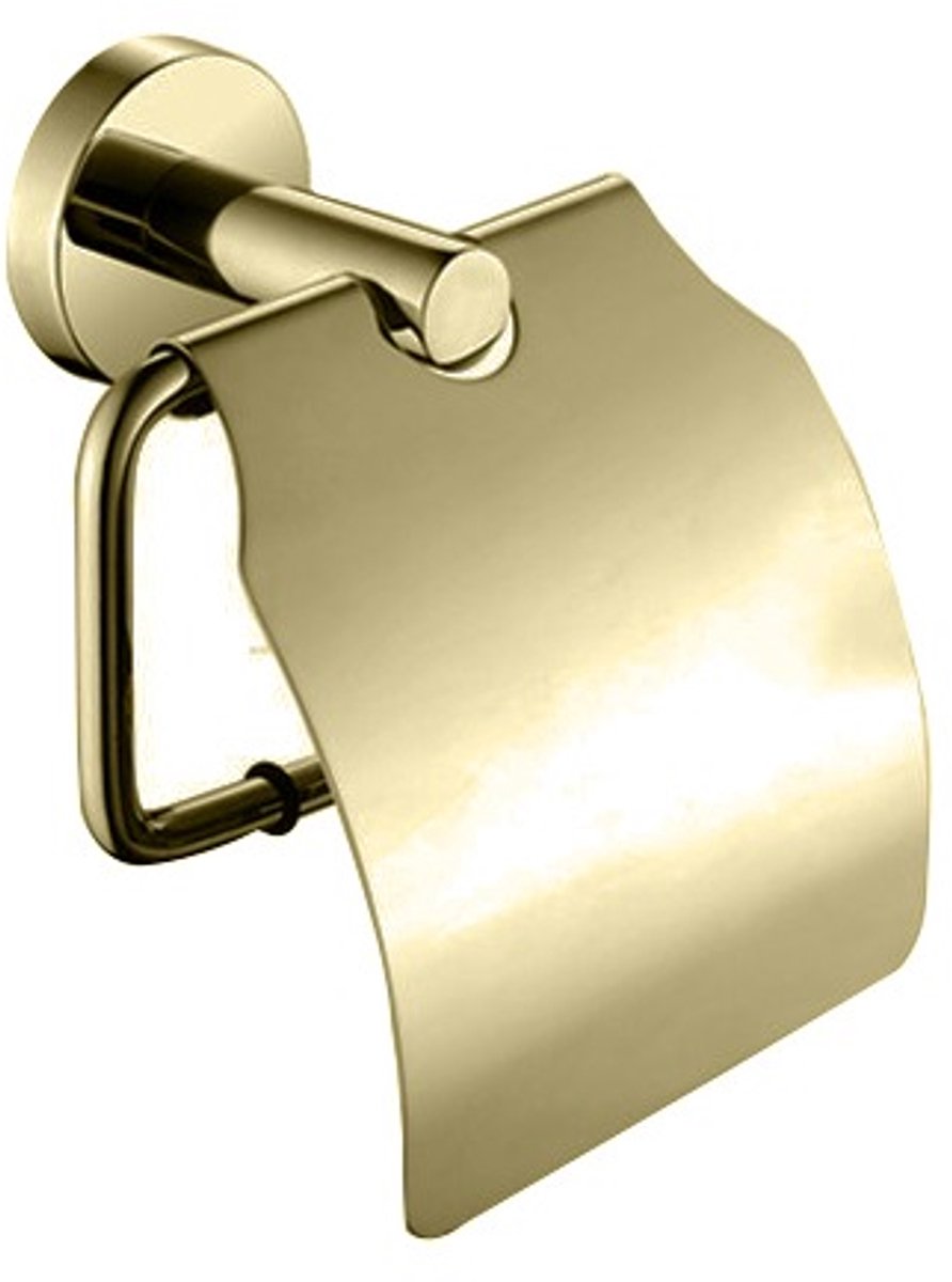 Profielenloods - Wc rolhouder met kelp - Glans goud - monteren met schroef