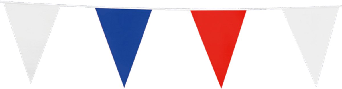 24x Vlaggenlijn Rood / Wit / Blauw 10 meter - Verjaardag Feest Party Festival Poolparty Decoratie