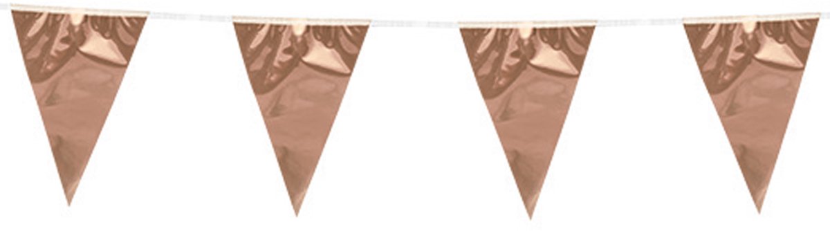 2x Vlaggenlijn Metallic Rosé Goud 10 meter - Verjaardag Feest Party Festival Poolparty Decoratie