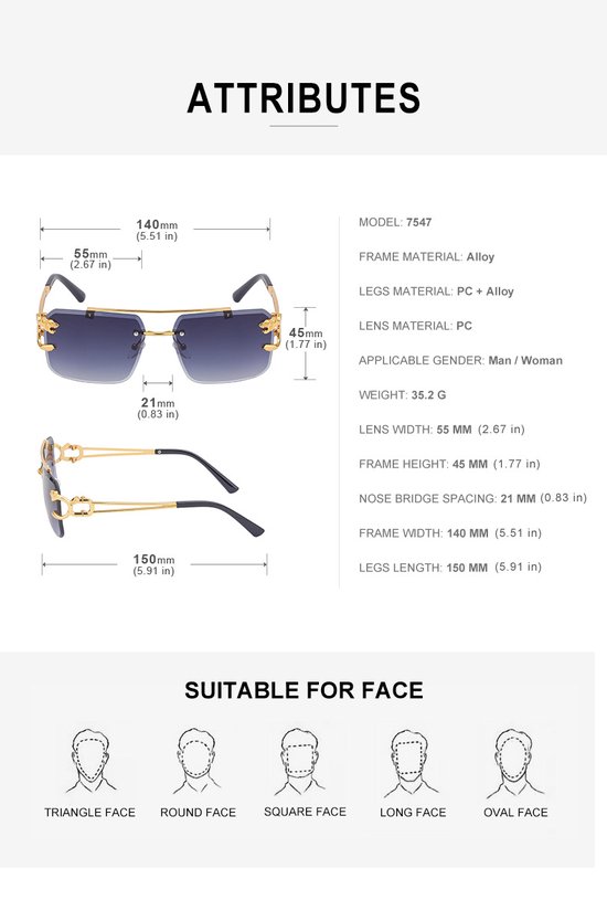 Zonnebril Paars | Rimless Glasses | Oversized | Frameloos Zonnebril| Trendy Eyewear voor Heren en Dames | Randloze Zonnebril | Heren/ Dames bril | zomerbril/ bril/ brillen | Heren zonnebril / zonnebril zonder rand | zomer bril | Randloze bril — afbeelding 3