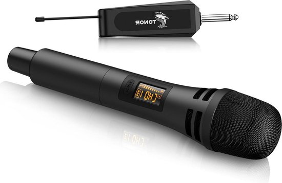 EIVOTOR Draadloze Microfoons, Karaoke Draadloze ,UHF Draadloze Dynamische Microfoon, voor