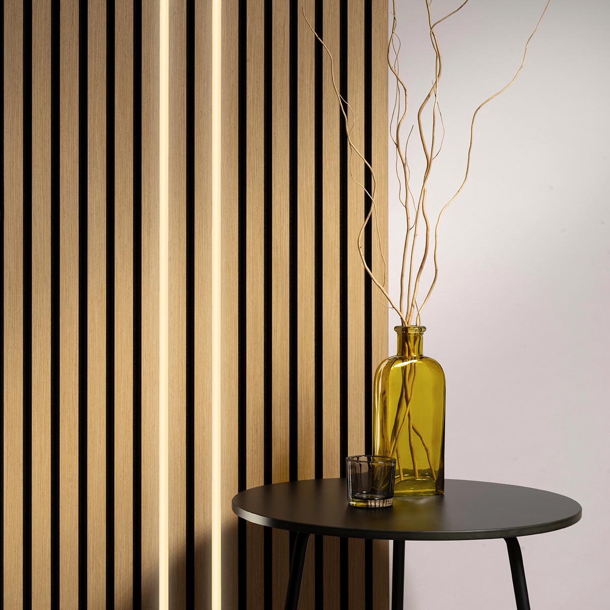 Akudeco - Extra LED-strip voor akoestische wandpanelen set - Lattenwand - Akupanelen - 3000K Warm wit