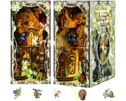 DIY Book Nook Kit met met Mechanische transmissie & Led-De tovenaar van Oz-Miniatuurhuis- Overbrenging van waterradtandwielen- houten modelbouw- Boekenplank- Insert Decor- Miniatuur Poppenhuis Model Kit voor Kinderen Volwassenen Gift