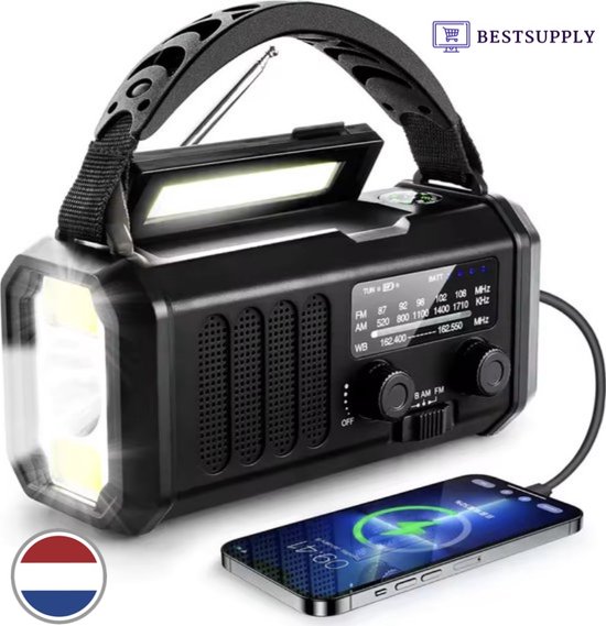 Noodradio - Solar Opwindbaar - Powerbank Zonneenergie - Noodpakket