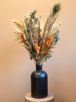 Droogbloemen - boeket - Laura - 70 cm - Droogboeket - Pauwveer