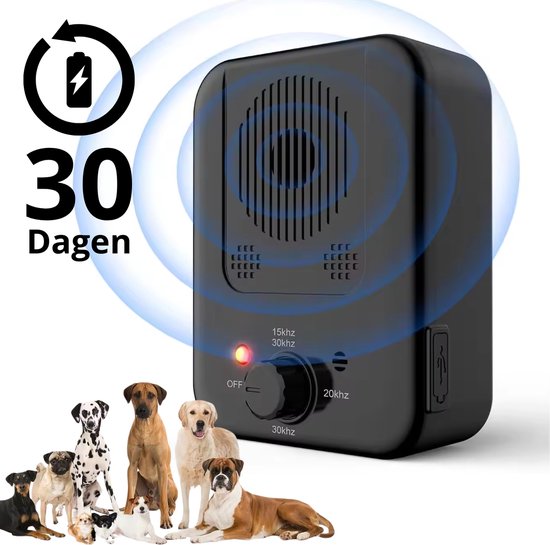Antibell Ultrasoon apparaat voor honden, met 3 instelbare