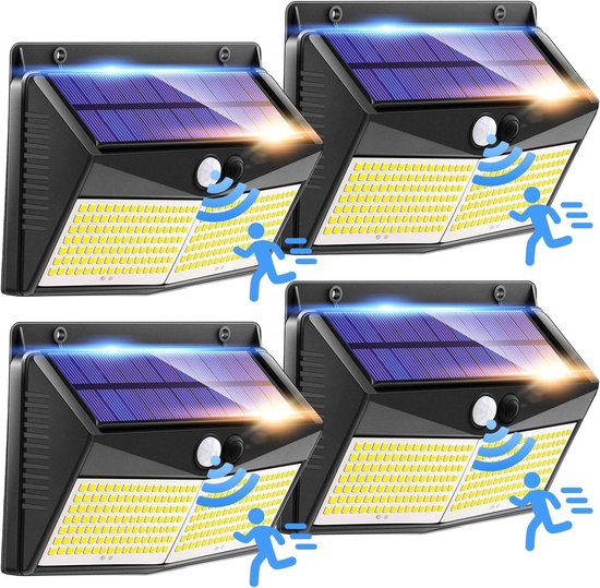 GRIFEMA GD201 Buitenlamp op zonne-energie met bewegingssensor, 108 leds