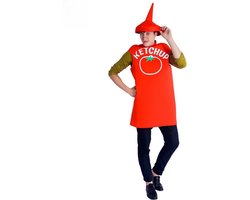 Joya Kids® Ketchup Fles Verkleedpak Volwassenen | Carnaval verkleedkleding | Tomaten Kostuum | Tomaat Pak | Carnavalskleding Dames en Heren | One Size