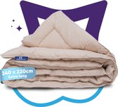 Slaapspeciaal eazydekbed 240x220 cm - Beige - Dekbed Zonder Overtrek, Extra Lang, Luxe Gelvezels, Anti-Allergisch & Perfect Voor Elk Seizoen